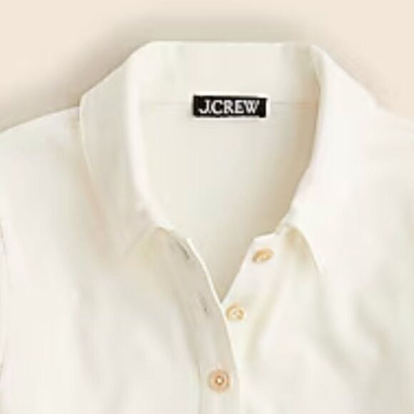 J. Crew Factory cf039 Refined Rib Long-sleeve Polo Shirt Ivory NWT size xxs - Picture 3 of 11